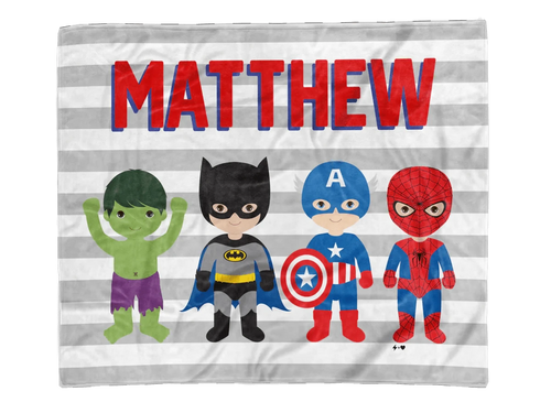 Superhero Custom Minky Blanket - Elevated Boutique CO