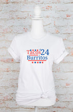 Load image into Gallery viewer, Tacos and Burritos 2024 Graphic Tee | Multiple Colors - Elevated Boutique CO
