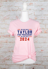 Load image into Gallery viewer, Taylor for President 2024 Graphic Tee | Multiple Colors - Elevated Boutique CO
