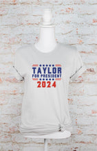 Load image into Gallery viewer, Taylor for President 2024 Graphic Tee | Multiple Colors - Elevated Boutique CO
