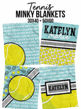 Load image into Gallery viewer, Tennis Name Repeat Minky Blanket *Multiple Colors* - Elevated Boutique CO
