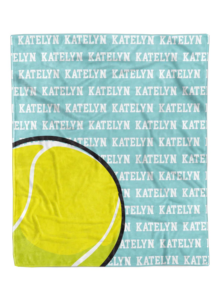 Tennis Name Repeat Minky Blanket *Multiple Colors* - Elevated Boutique CO