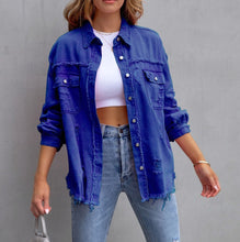 Load image into Gallery viewer, The Jenny Distressed Shacket - Elevated Boutique CO
