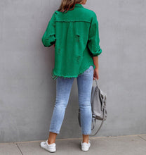 Load image into Gallery viewer, The Jenny Distressed Shacket - Elevated Boutique CO
