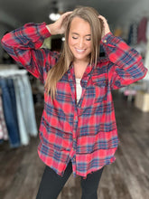 Load image into Gallery viewer, The Randi Raw Hem Oversize Flannel - Elevated Boutique CO
