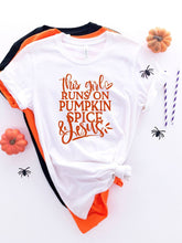 Load image into Gallery viewer, This Girl runs on Pumpkin Spice and Jesus Graphic Tee | Multiple Colors - Elevated Boutique CO
