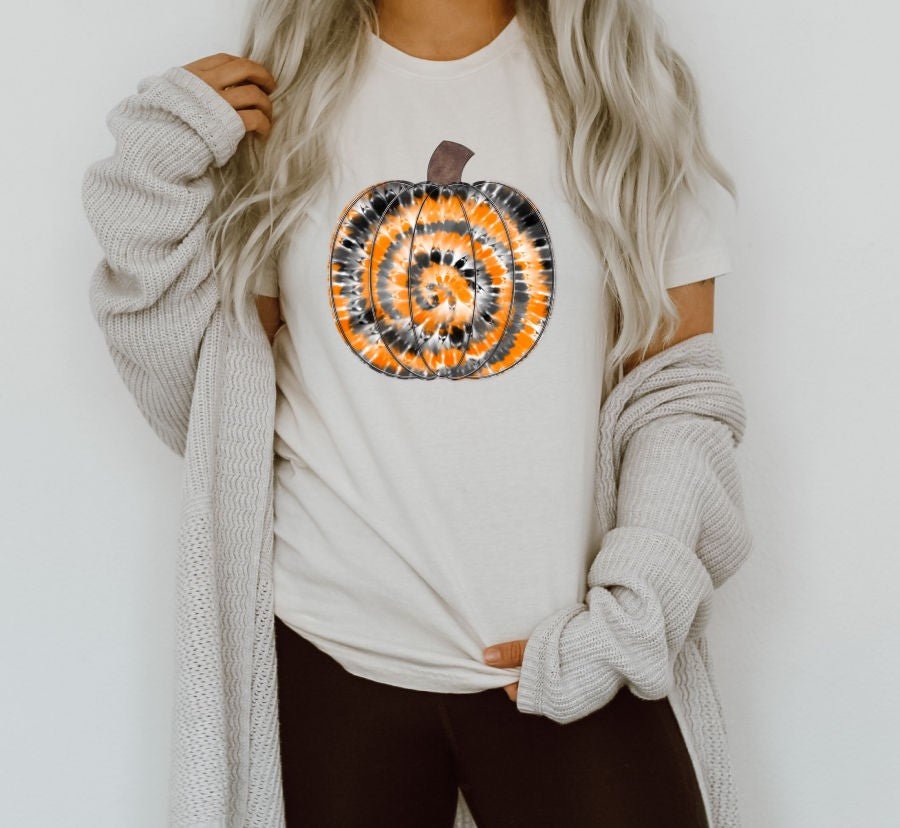 Tie Dye Pumpkin Graphic Tee - Elevated Boutique CO