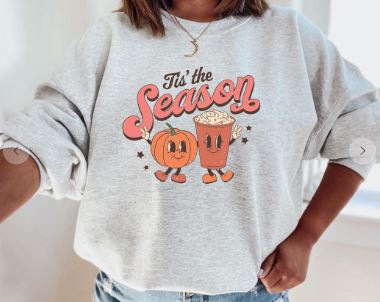 Tis the Season (Pumpkin Spice) Graphic Sweatshirt - Elevated Boutique CO