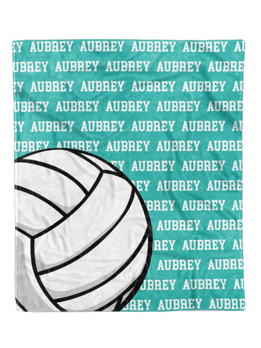 Volleyball Name Repeat Minky Blanket *Multiple Colors* - Elevated Boutique CO