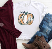 Load image into Gallery viewer, Watercolor Pumpkin Graphic Tee | Multiple Colors | Short Sleeve | Long Sleeve - Elevated Boutique CO
