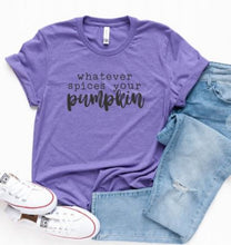 Load image into Gallery viewer, Whatever Spices Your Pumpkin Graphic Tee | Multiple Colors - Elevated Boutique CO
