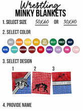 Load image into Gallery viewer, Wrestling Name Repeat Minky Blanket *Multiple Colors* - Elevated Boutique CO
